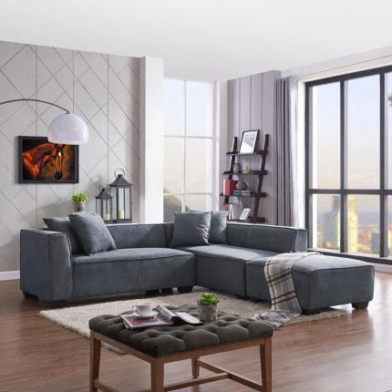 L shaped Sectional sofa with ottoman – Fatima Furniture