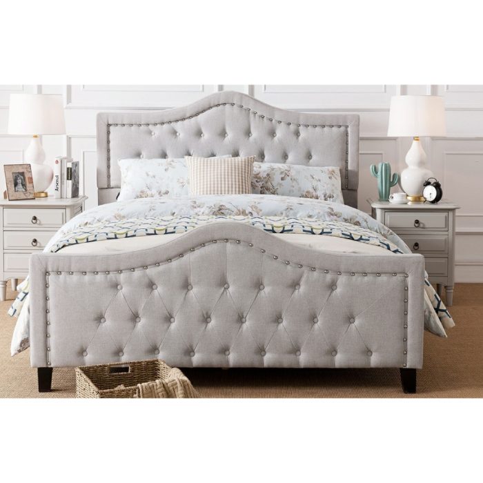This bed is fully upholstered giving your bedroom plenty of texture and tone. Enjoy spending your nights in this beautiful, fully upholstered bed.