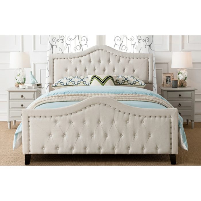 Enjoy spending your nights in this beautiful, fully upholstered bed.