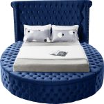 Velvet upholstery bed in round