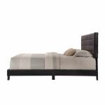 Masate Espresso Leather Upholstered Bed