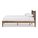 Mid-Century Modern Solid Walnut Platform Bed