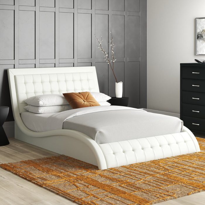 Modern Fully Tufted Curved Bed