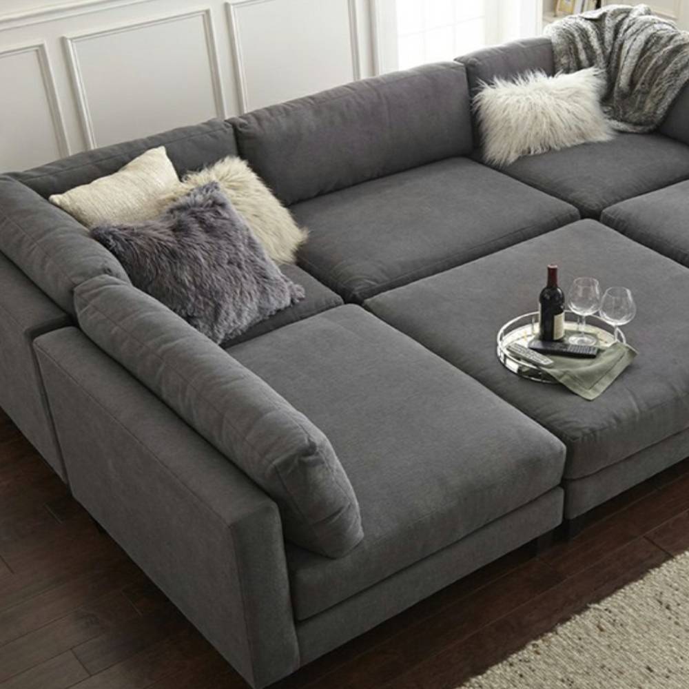velvet sectional with ottomans plush        <h3 class=