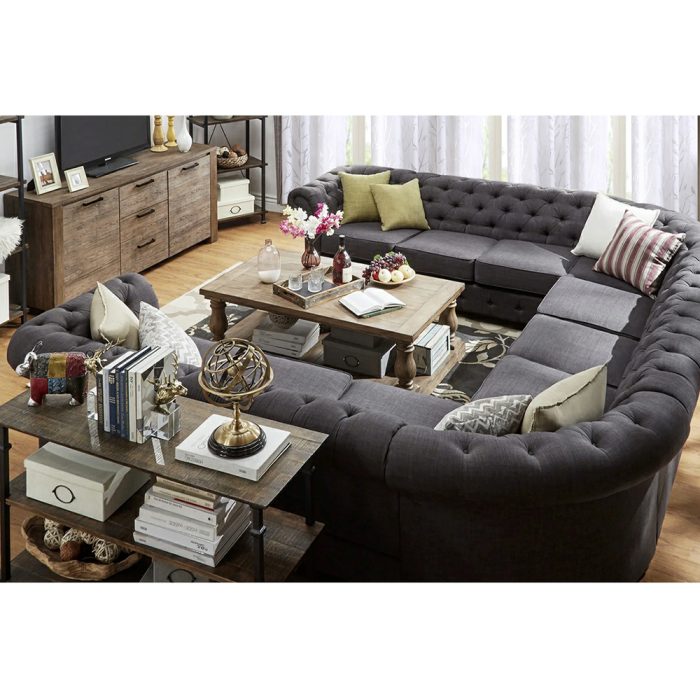 Scroll-Arm-Chesterfield-11-seat-U-shaped-Sectional-Sofa