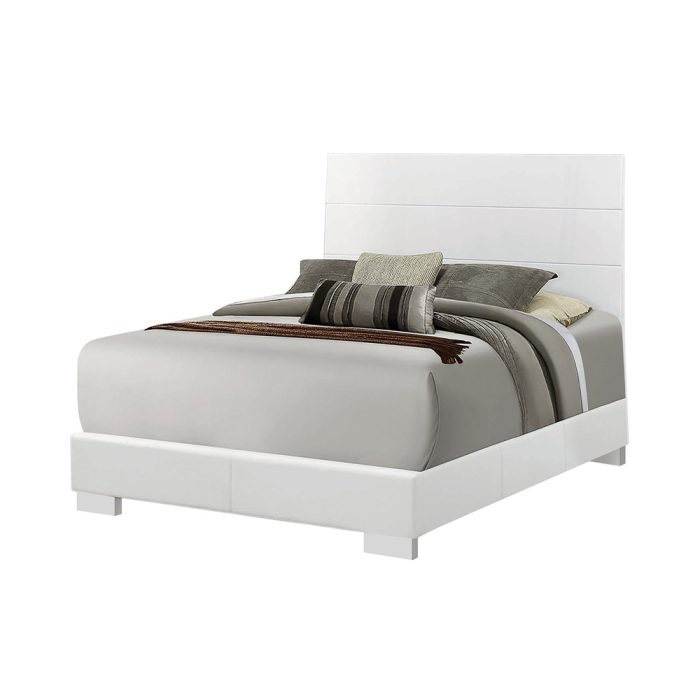 Simple and elegant white wood bed