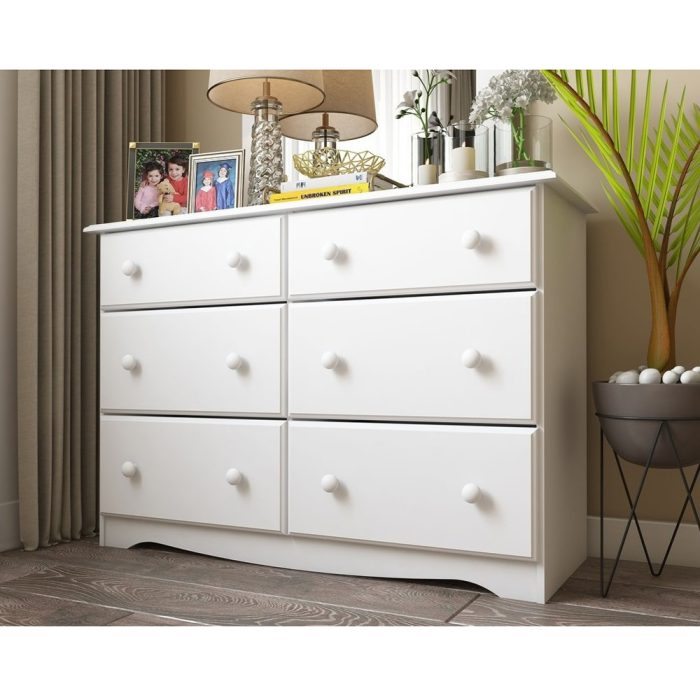 Solid Ply Wood 6-Drawer Double Dresser