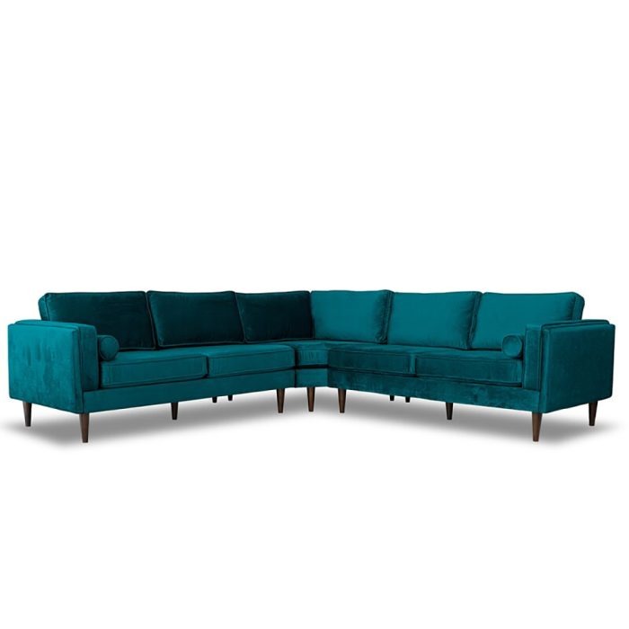 Symmetrical Corner Velvet Sectional Sofa
