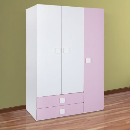 Three Door Wardrobe with Two Drawers
