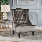 Toddman High-Back Velvet Club Chair