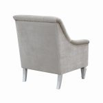 Traditional gray fabric tufted curved back sofa