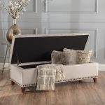Tufted Fabric Rectangle Storage Ottoman Bench