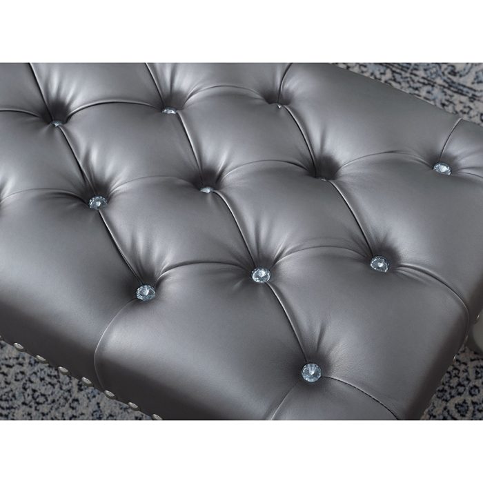 Tufted Faux Leather Upholstered Seat