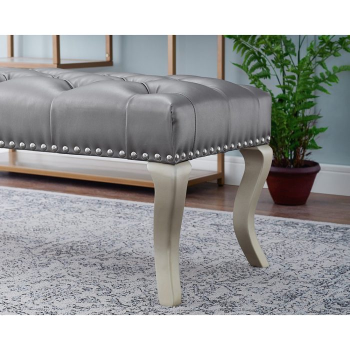 Tufted Faux Leather Upholstered Seat