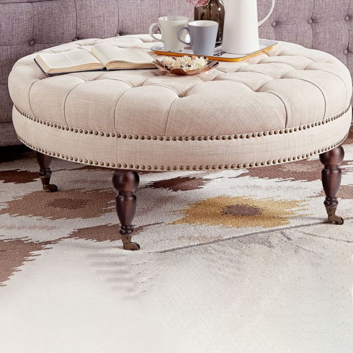 Tufted Round Ottoman Bench