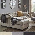 Tufted Scroll Arm Chesterfield 3-Seat Sofa and Chaise