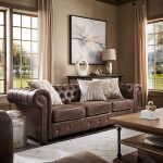 Tufted Scroll Arm Chesterfield Sofa