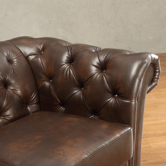 Tufted Scroll Arm Chesterfield Sofa