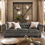 Tufted Scroll Arm Chesterfield Sofa