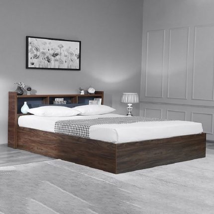 Twin Bed with Box Storage in Headboard