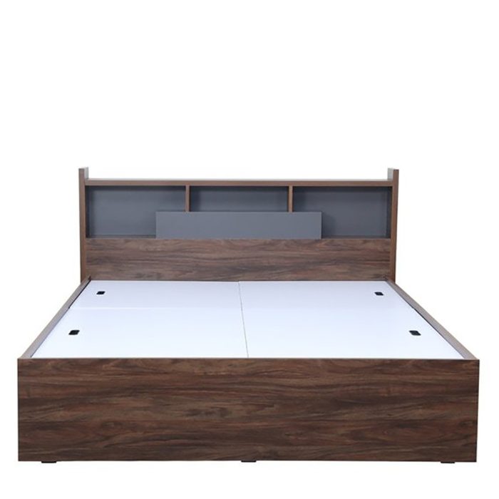 Twin Bed with Box Storage in Headboard