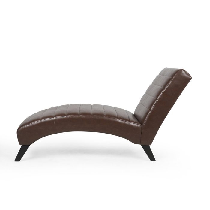 Upholstered Channel Stitch Chaise Lounge