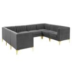 Valencia Channel Tufted Velvet 8 Piece Sectional Sofa