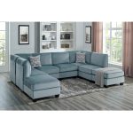 Velvet Grey Modular Sectional Sofa