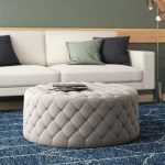 Velvet Tufted Round Cocktail Ottoman