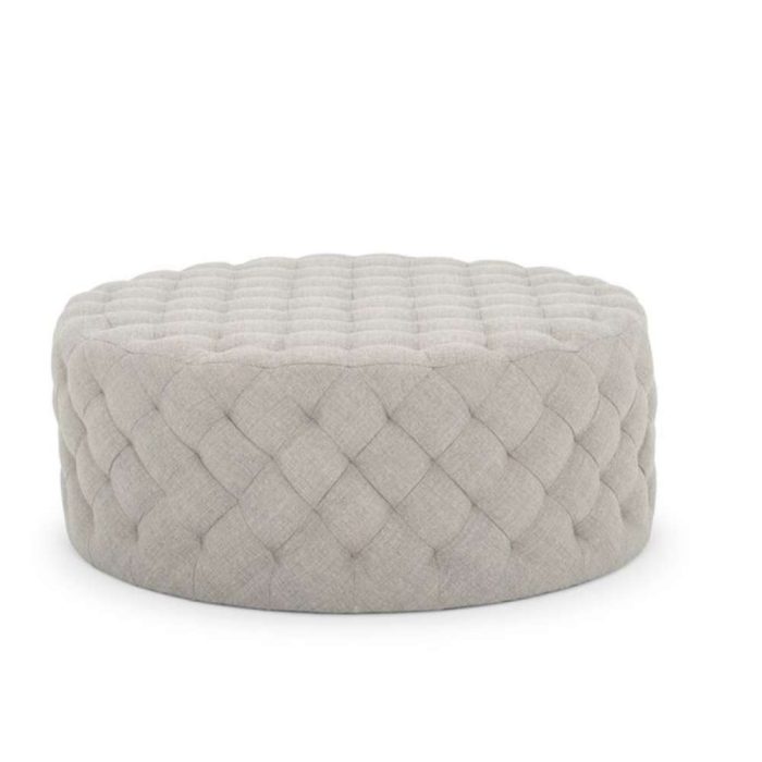 Velvet Tufted Round Cocktail Ottoman