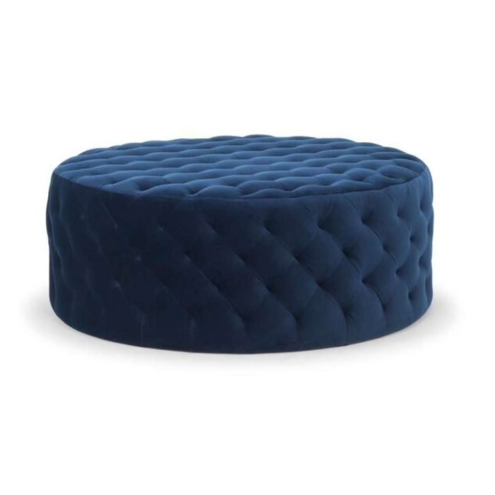 Velvet Tufted Round Cocktail Ottoman