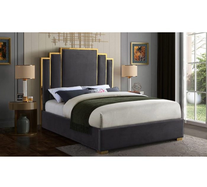 Velvet Upholstered Bed