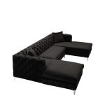 Velvet Upholstered U-Shaped Sectional Sofa
