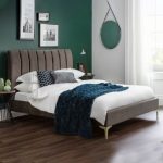 Velvet Upholstered Vertical Tufted Bed