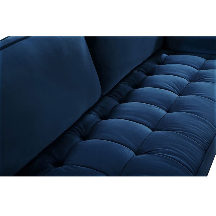 Velvet fabric contemporary tufted sofa