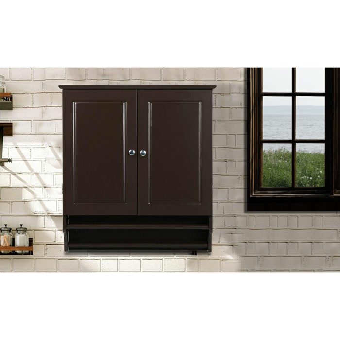 Wall Mounted Brown Storage Cabinet