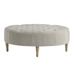 Wide Tufted Oval Standard Ottoman