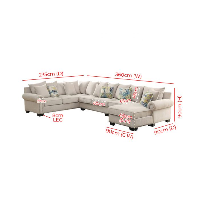 Fatima Furniture Sofa Dimensions
