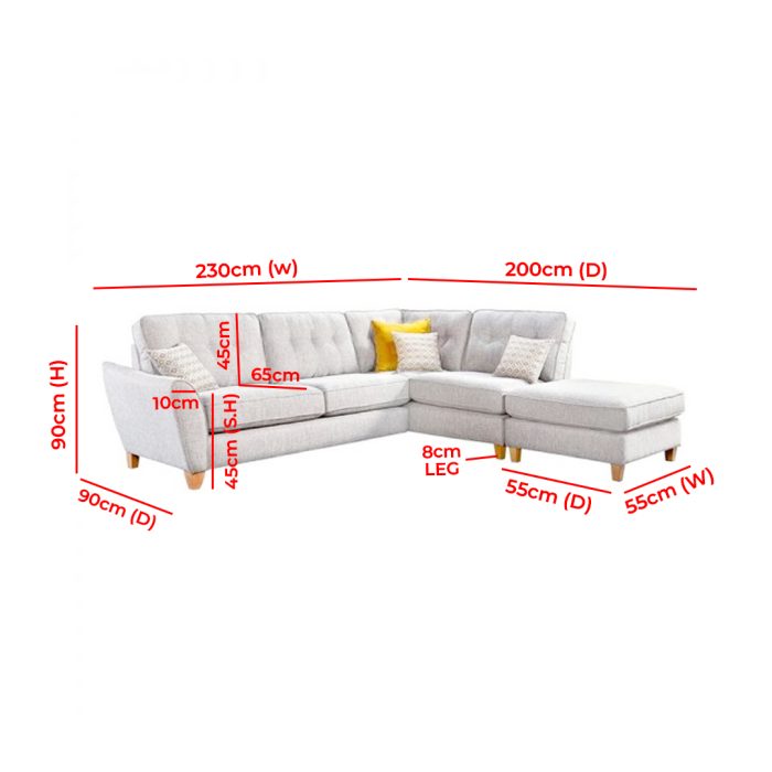 Fatima Furniture Sofa Dimension