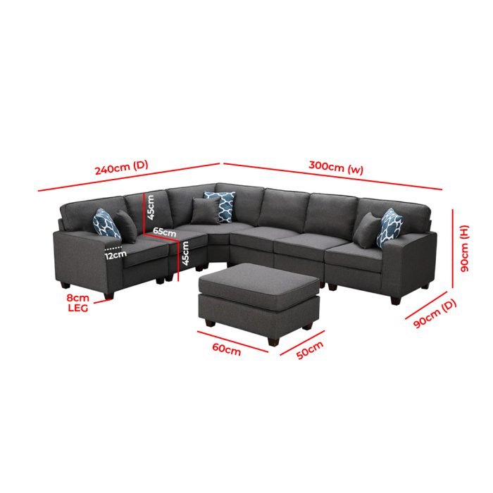 Fatima Furniture Sofa Dimension