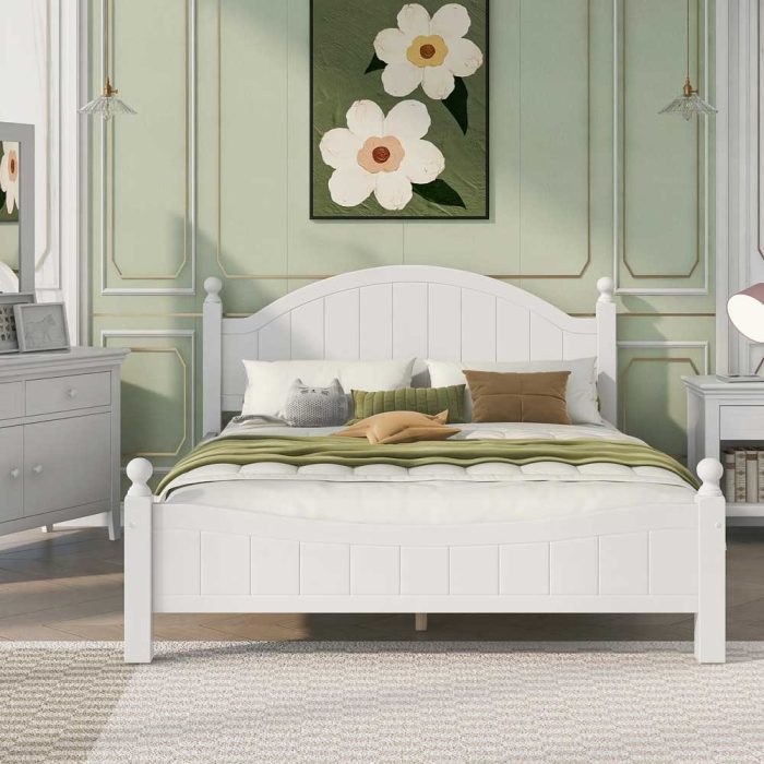 Bedroom Sets with 4 Pieces including Bed, Dresser, Mirror, and Nightstand