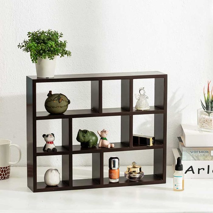 9-Compartment Wood Floating Shelves