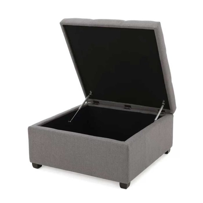 Button Tufted Square Ottoman with Storage