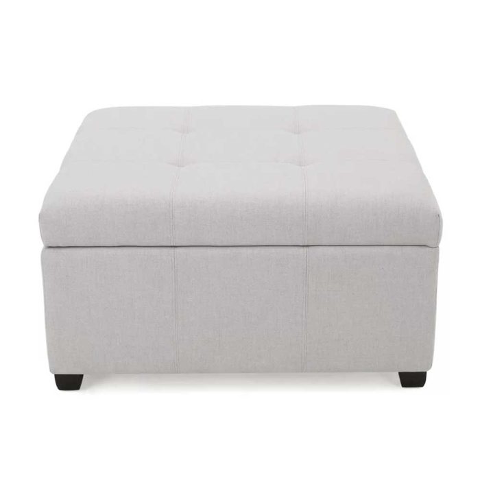 Button Tufted Square Ottoman with Storage