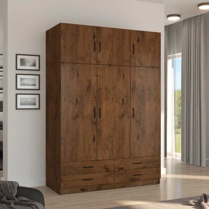 Estephania 3 Door Lamination wood Wardrobe