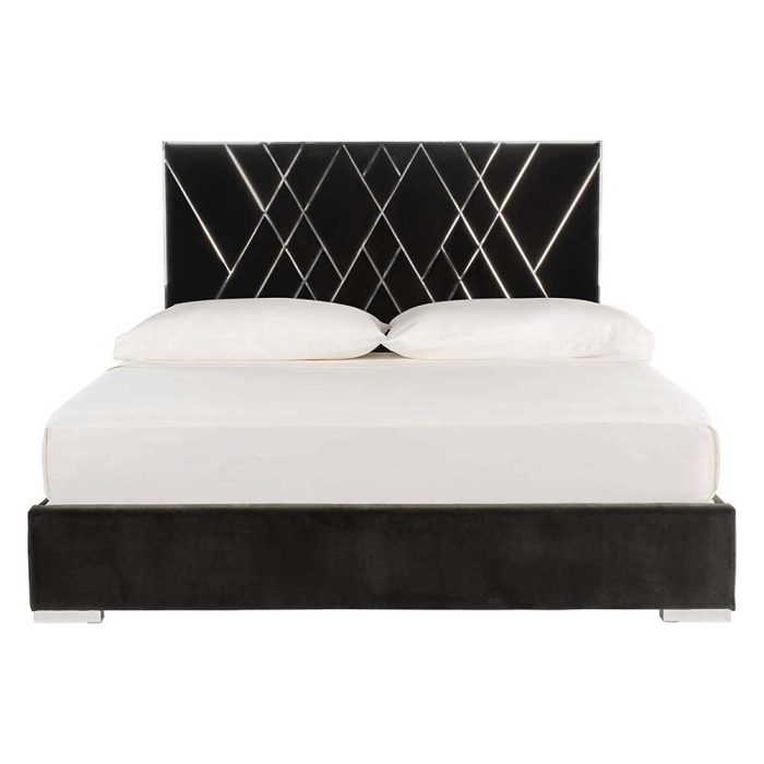 French Velvet Upholstered Bed