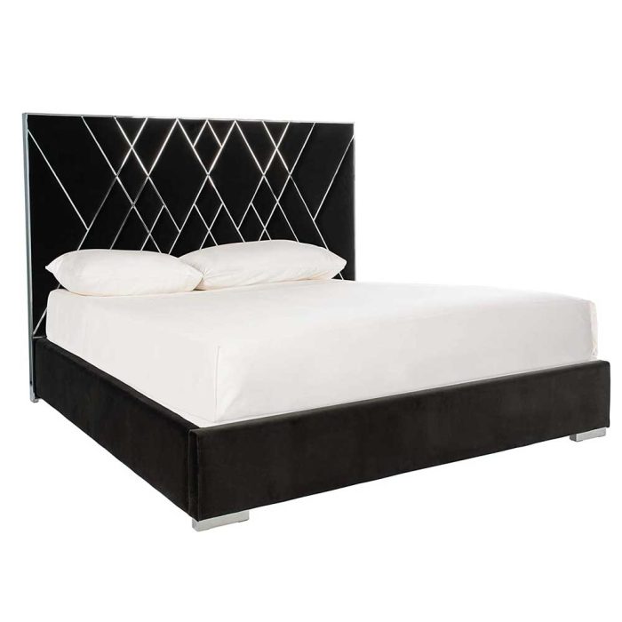 French Velvet Upholstered Bed