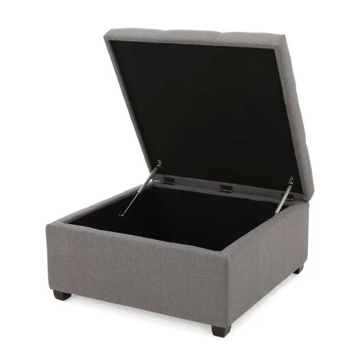 Square Solid Colour Storage Ottoman