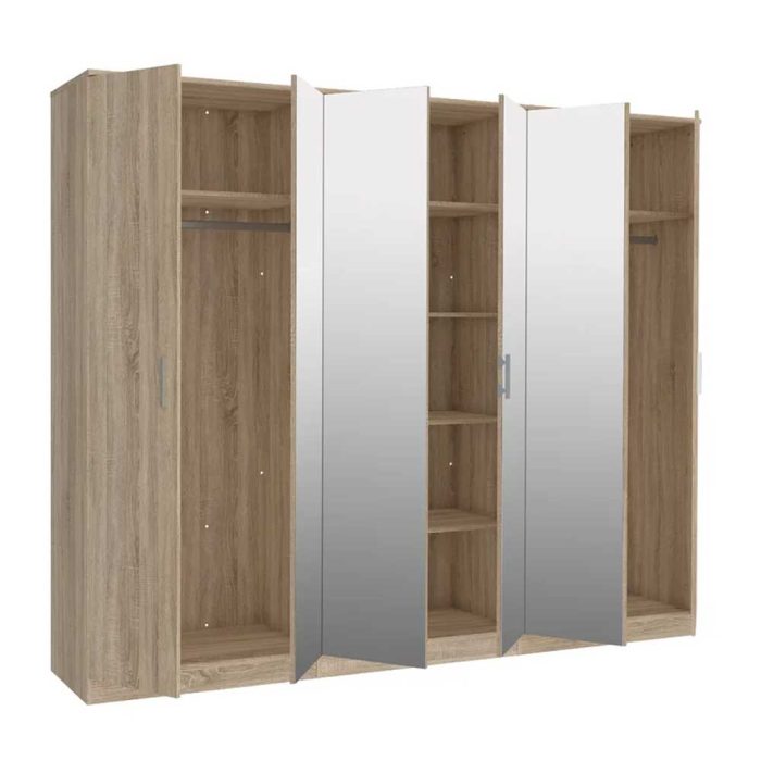 Washam 6 Door Wardrobe With Mirrors