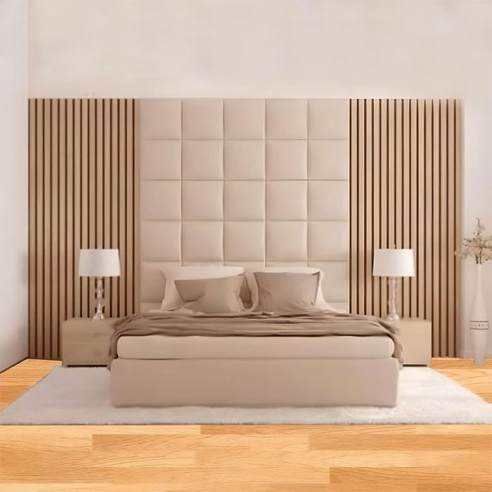 Elegant Squire Design Wall Panel Headboard Bed